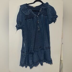 Pilcro Findley Puff-Sleeve Collared Mini Dress